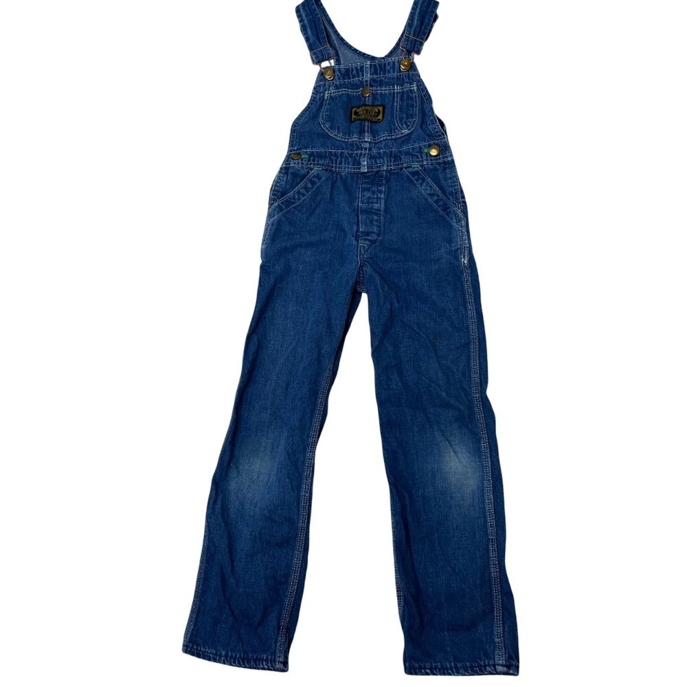 Vintage Washington Dee-Cee Kids Denim Bib Jean Overalls Sz 6 Med Blue 100% Cotto
